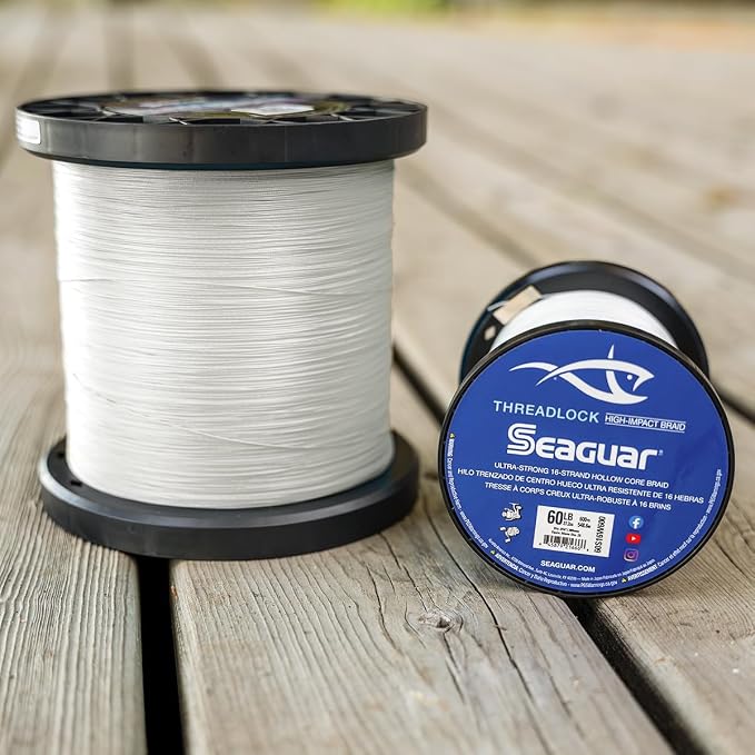Seaguar Threadlock Braided Fishing Line, Low Visibility White, Multiple Sizes
