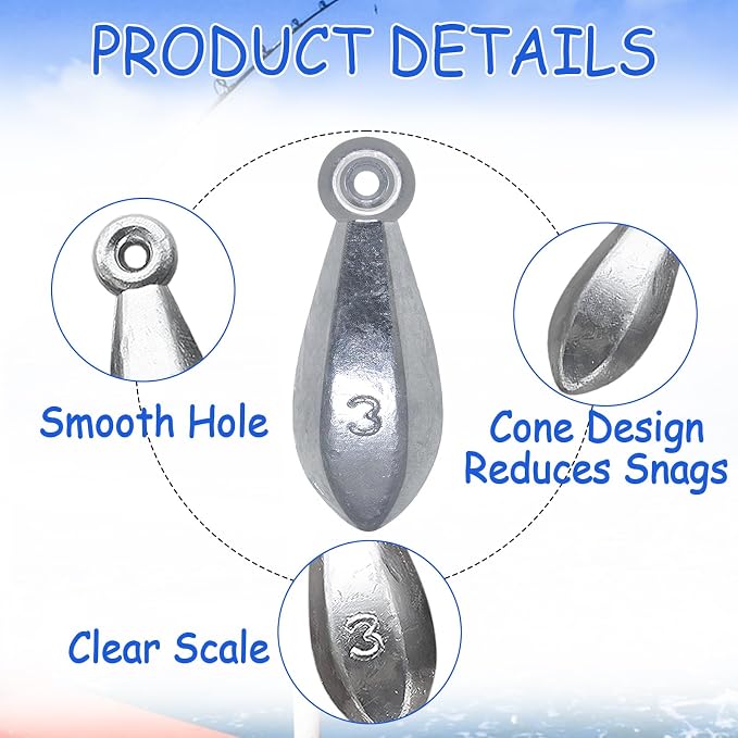 Fishing Weights Sinkers Bullet Fishing Weights Sinkers Ocean Saltwater Surf Fishing Gear Fishing Assortment 1oz 2oz 3oz 4oz