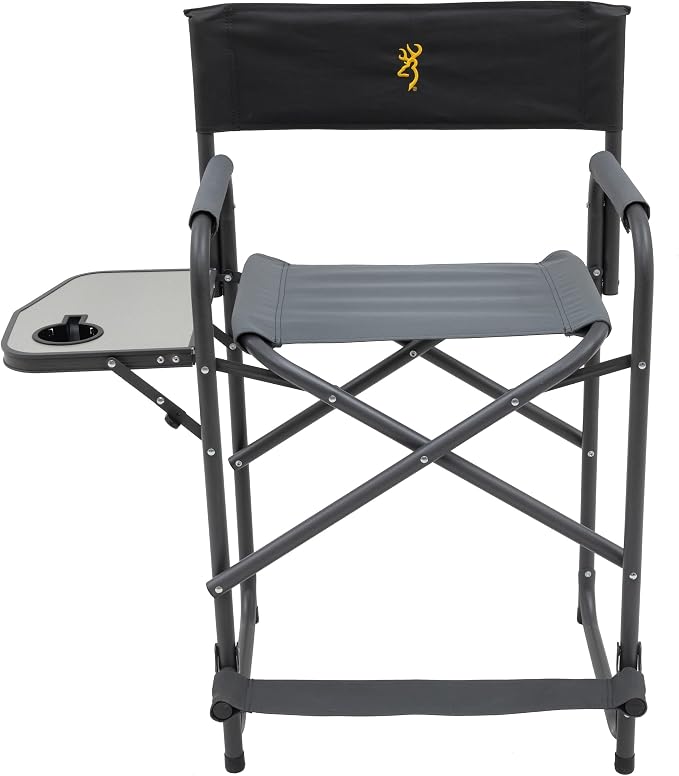 Browning Directors Chair - Outdoor Folding Chairs Made with Durable Fabric and Sturdy Aluminum/Steel Frame, with Extra Tall Seat and Flip-Down Footrest