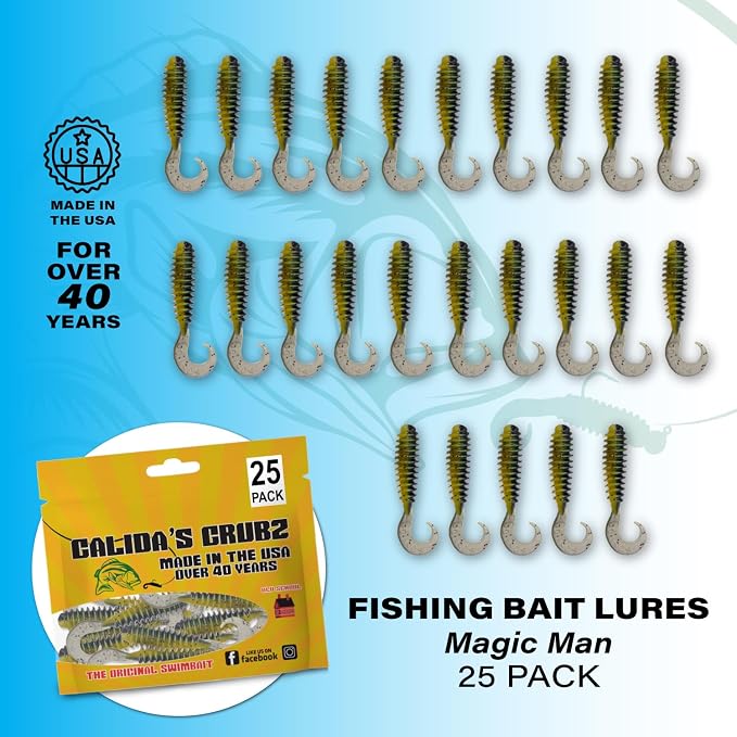 Galida's Grubz Soft Plastic Fish Bait Lures for Fishing | Fishing Bait Lure with Deep Ribs | Great for Beginners and Advanced Fishermen