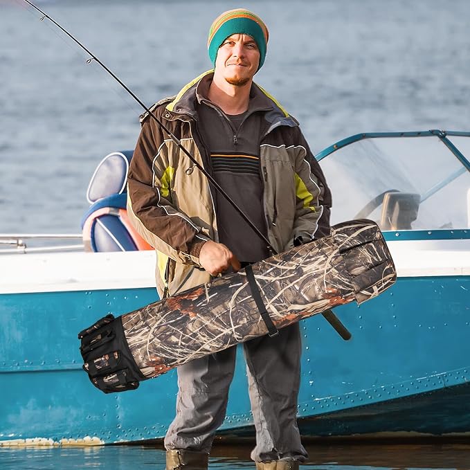 Fishing Rod Bag Fishing Rod Case, Durable Folding 900D Oxford Fabric Portable Large Capacity Waterproof, Fishing Gifts for Men Boys