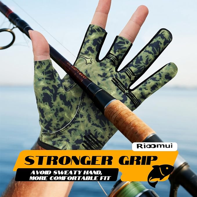 3-Cuts Fishing Gloves Men, Lightweight Breathable Anti-Slip Kayak Gloves Women for Kayaking, Sailing,Paddling,Rowing Enhanced Grip and Comfort