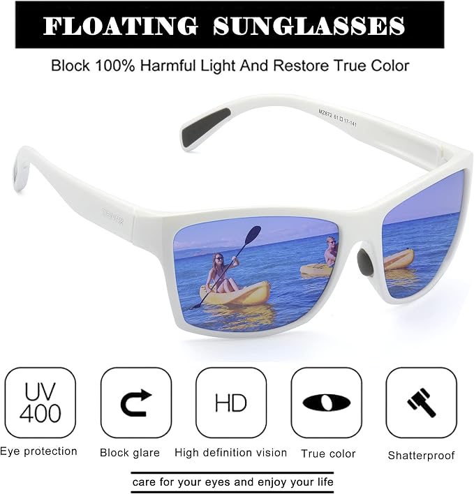maivnz Floating Polarized Fishing Sunglasses for Men Women, Unsinkable UV400 Sports Glasses for Kayaking, Boating & Surfing