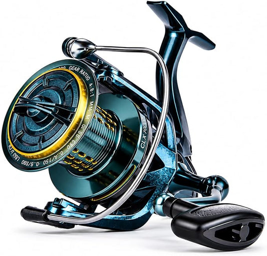 Saltwater Spinning Reel 14000, 44Lbs Max Drag Surf Fishing Reel with Screw-in Handle, Slow Oscillation System for Bass Catfish Inshore Offshore Saltwater Freshwater