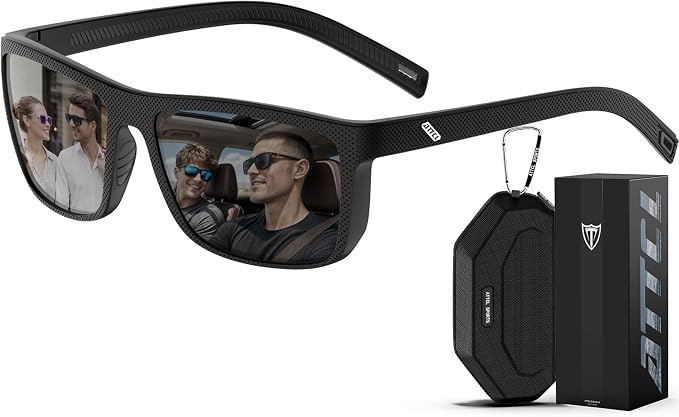 ATTCL Square Polarized Sunglasses for Men: Ultra-Light TR90 Frame UV400 Protection Sun Glasses for Fishing Driving
