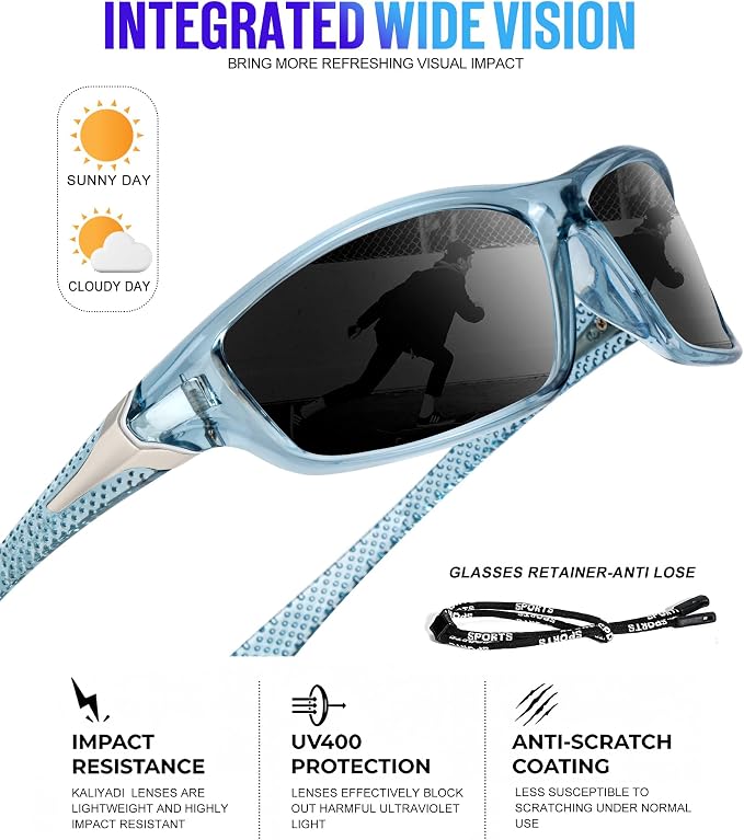 KALIYADI 4 Pack Polarized Sunglasses-Men Sports Sun-glasses: Mens Sunglasses UV Protection for Fishing Driving Cycling