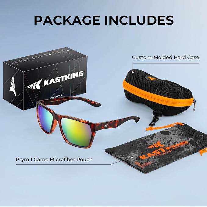 KastKing Beartrap Polarized Sports Fishing Sunglasses, With PuriVex Protective Lens Coating, Square Frame Design, Men Women
