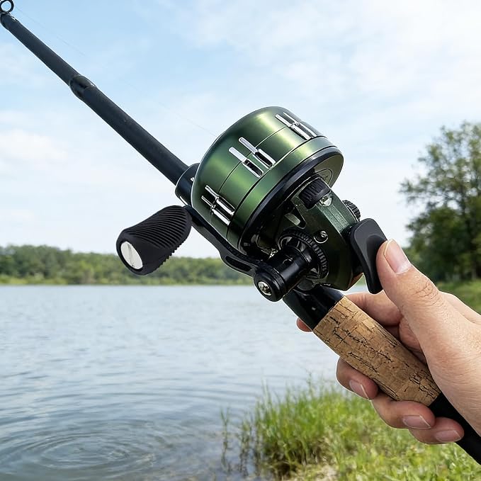 Spincast Fishing Reel, All-Metal Gears, Easy to Use Push Button Casting Design, Changeable Right/Left-Hand Retrieve