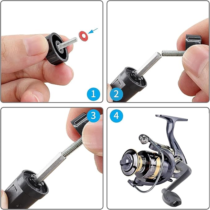 Waziaqoc 3PCS Fishing Spinning Reel Handle Grip Replacement, Rocker Arm Grip Fishing Reel Power Handle Grip