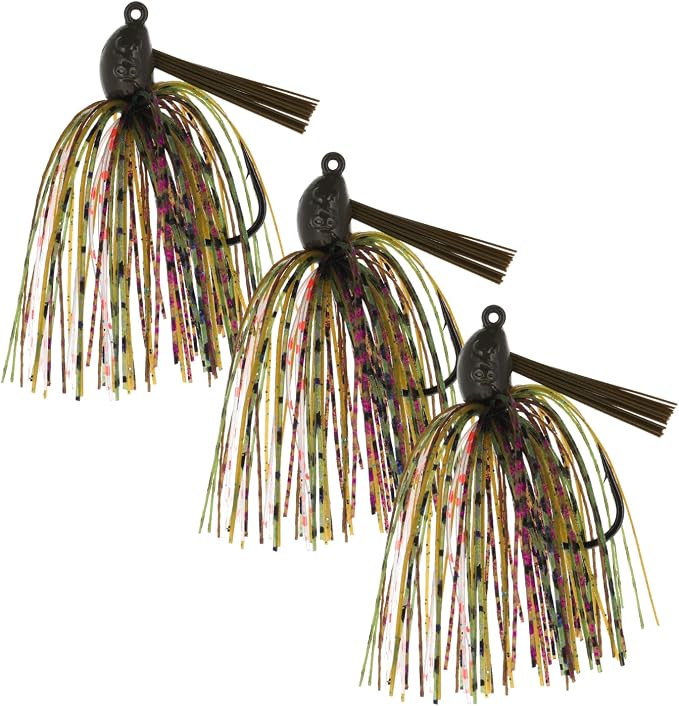 Reaction Tackle Swim Jigs for Bass Fishing - Weedless Bait Design Fishing Lures and Silicone Skirt - Also Pike, Walleye and Muskie and More (3-Pack)