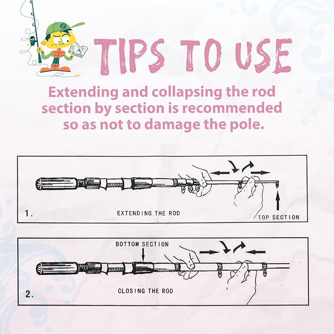 WIDDEN Kids Fishing Pole, Portable Telescopic Kids Fishing Poles for Boys and Girls, Fishing Rod and Reel Combo Kit with Tackle Box, and Fishing Net, Best Fishing Pole for Toddler Youth