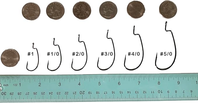 Angler's Grotto EWG Offset Shank Worm Hook | 15/25 Count Per Pack | Freshwater Saltwater Fishing Hooks | High Carbon Steel Extra Strength | Size #1#1/0#2/0#3/0#4/0#5/0