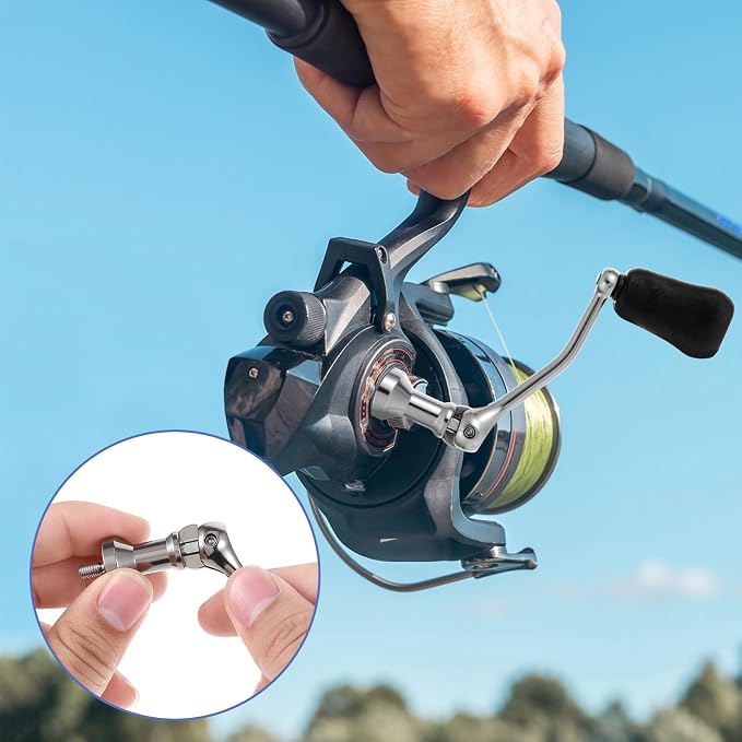Grip Fishing Swivel Reel Handle Fishing Reel Handle Single Rockers Arm Screw-in Handles Grips Rubber Handles Fishings Reels Replacement Fishings Rod Power Handless for Baitcasting Reels
