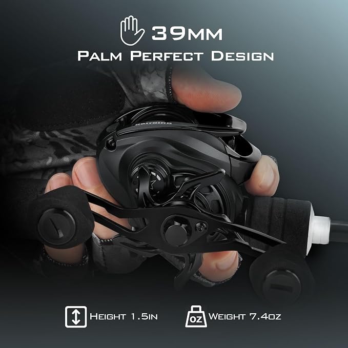 KastKing Zephyr Baitcasting Fishing Reel, Halo XII Magnetic Braking System Baitcaster Reel, 7+1 Double Shielded Stainless Steel BB, 7.2:1 High-Speed Gear Ratio, 18lb Triple Disc Carbon Fiber Drag