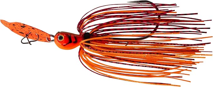 Strike King Thunder Cricket Fishing Lure, Vibrating Swim Jig, Silver Blade, 4/0 Jungle-Style Flipping Hook
