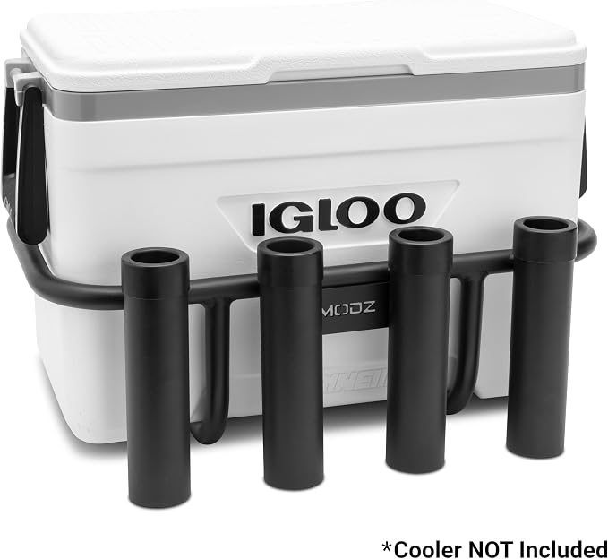 MODZ® Golf Cart Brush Guard Cooler Rack for IGLOO 25 Quart Cooler with Fishing Rod Holders
