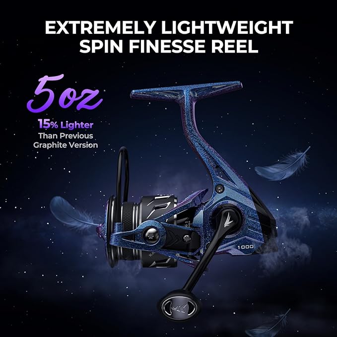 KastKing Kestrel SE Spinning Fishing Reel, 5oz Ultralight SFS Spinning Reel, High Strength Sycron Construction, 7+1 MaxiDur Double Shielded BB, Aerodynamic Reel Rotor, 13.2 Lbs Max Drag