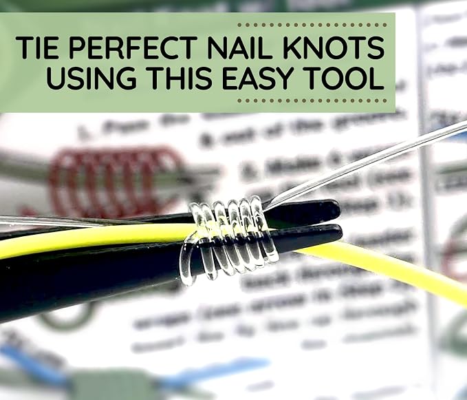 ReferenceReady Fishing Nail Knot Tying Tool Combo - Angler's Accessories Kit with Waterproof Knot Pocket Guide, Nail Knot Tying Tool with Hook Cleaner, and Fly Box Sticker - Great Gift for Fishermen