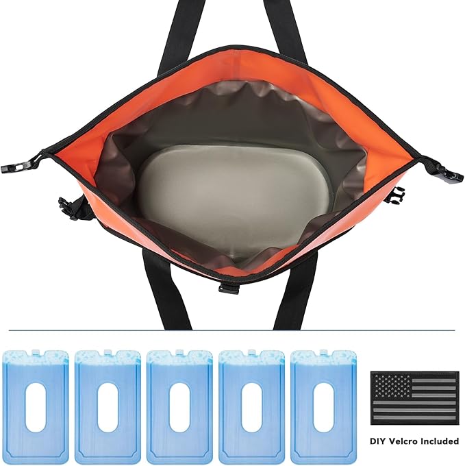 Vogano 40 Can Soft Cooler Bag - Insulated Leak-Proof Large Cooler Bag with Roll-Top Waterproof Seal | Portable Ice Chest for Camping, Beach, Travel, Picnics | 24HR Cold Retention