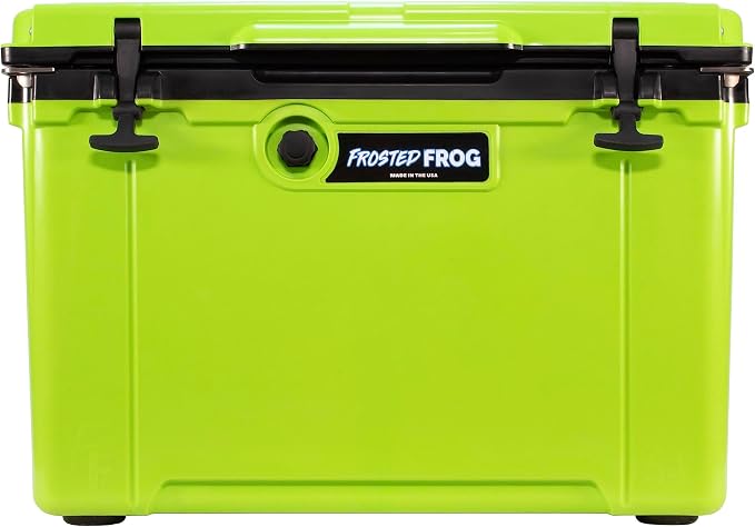 Frosted Frog 54 Qt Hard Cooler, Lightweight Made in USA Insulated Ice Chest | 30% lighter than rotomolded coolers; 54-quart hardside for camping, fishing, boating, beach, BBQ, tailgating & drinks