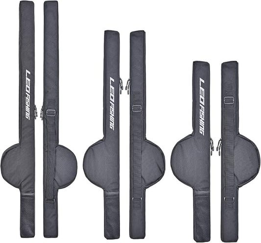 LEOFISHING Portable Fishing Rod Case Folding Fishing Pole Bag Fishing Pole Tackle Protective Cover Case Fishing Spinning Rod Bag Special Design for Fishing Poles with Reels 3 Size (Big)