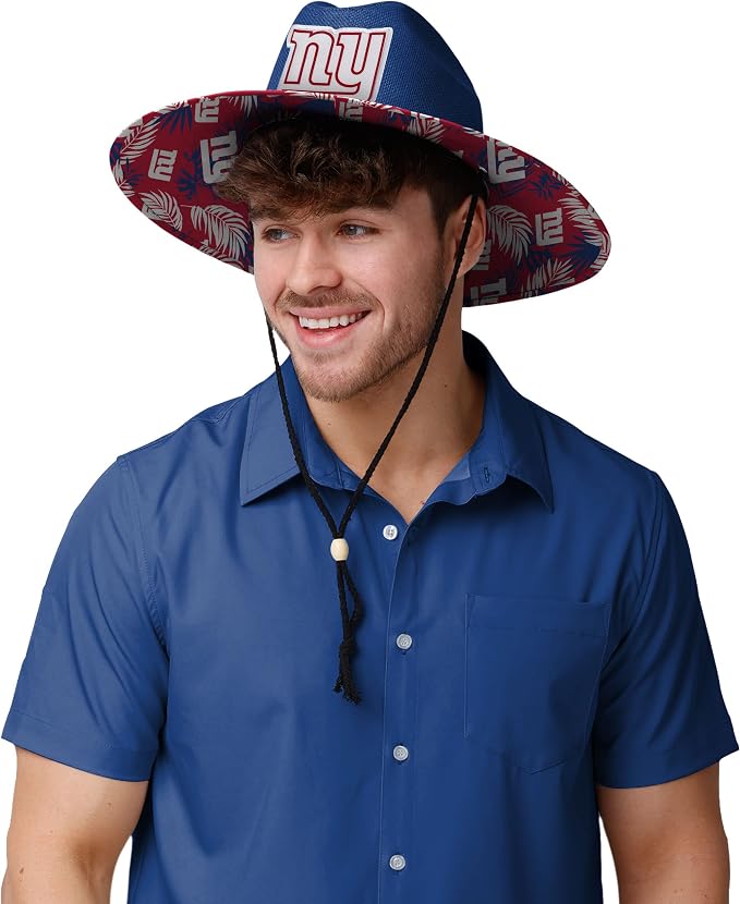 FOCO Men's NCAA College Team Logo Floral Straw Sun Hat