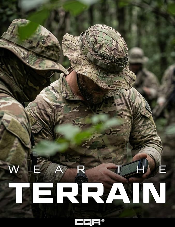 CQR Men's Tactical Boonie Hat, Breathable Packable Sun Hat for Hunting, Hiking, Fishing, Shooting, and Outdoor Activities