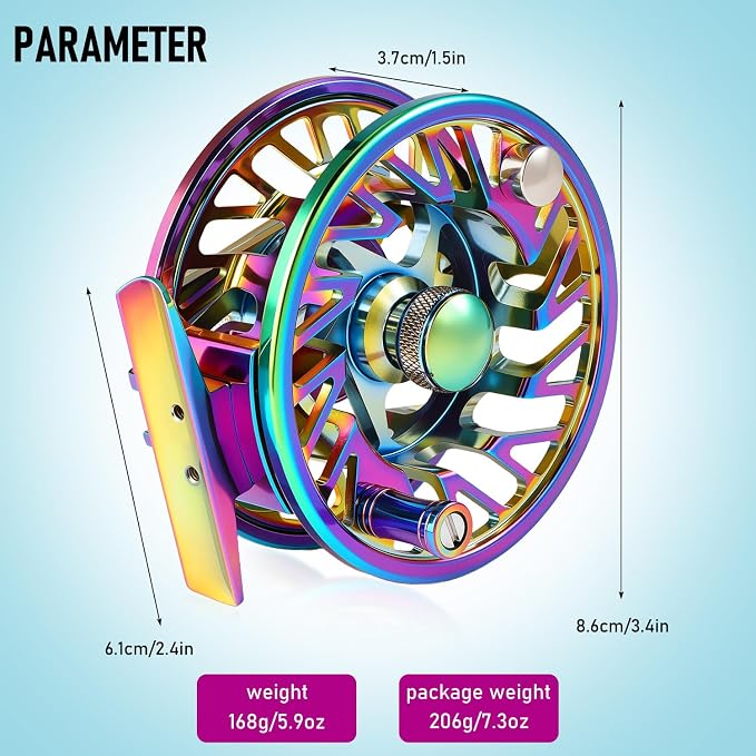 Sougayilang Fly Fishing Reel, Size 5/6,7/8 CNC-Machined Aluminum Alloy Fly Reel,Powerful Lightweight Fly Reels for Trout Fishing