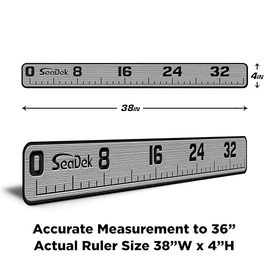 USATuff SeaDek EVA Foam Fish Measuring Ruler for Boat, Fishing, Kayak | Adhesive Backing Peel & Stick - 36" StormGray-Black