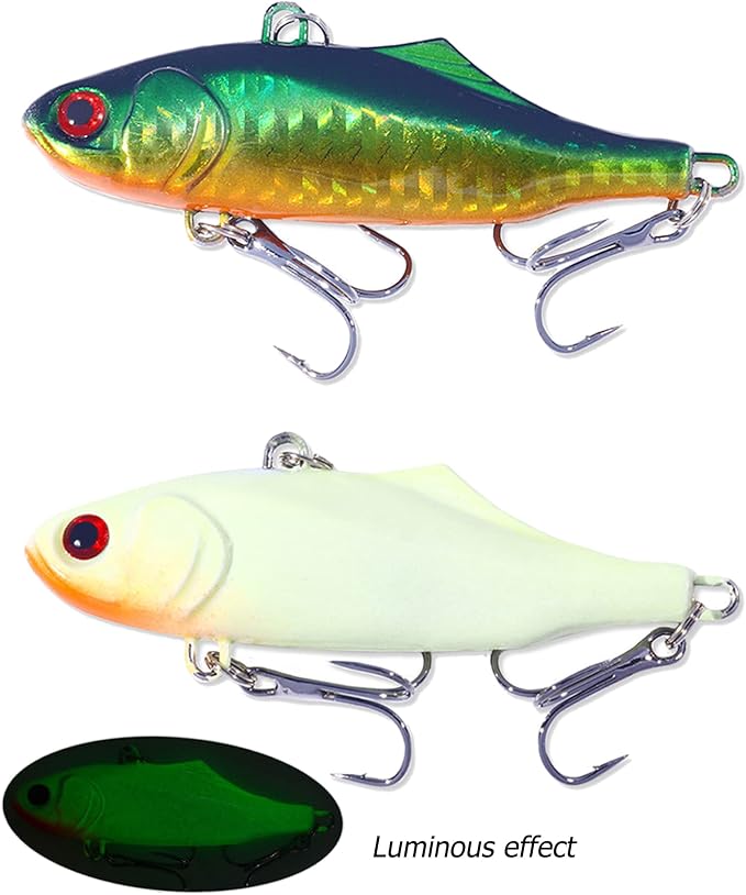 Lipless Crankbait, Rattle Trap Fishing Lures for Freshwater Saltwater, Lipless Crankbaits for Bass Fishing Lure Set for Bass Trout Walleye Redfish Pike, 5pcs with Box
