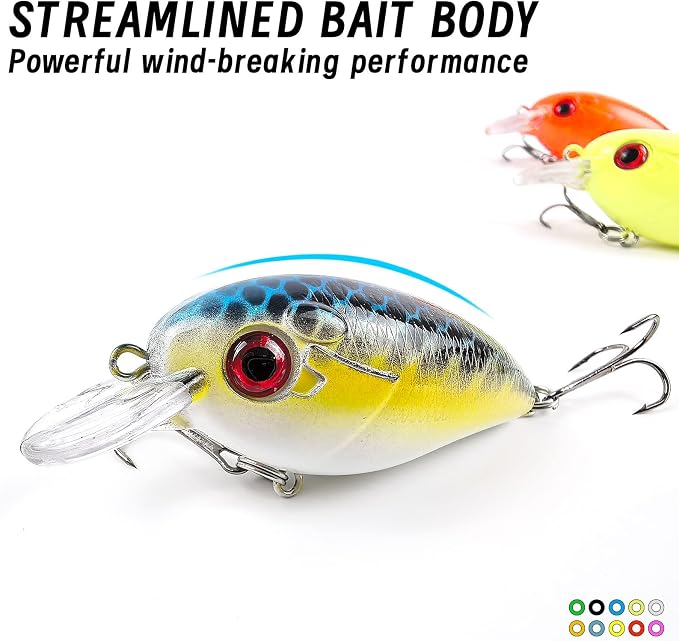 Fishing Lures Large Hard Bait Minnow VIB Lure with Treble Hook Life-Like Swimbait Fishing Bait Popper Crankbait Vibe Sinking Lure for Bass Trout Walleye Redfish