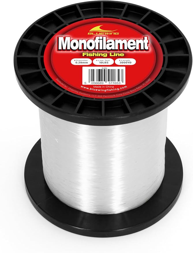 BLUEWING Monofilament Fishing Line Clear Mono Fish Wire Thin Diameter String 6-400 lbs, 50-3000 Yards