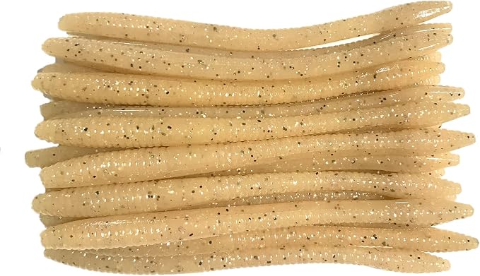 20 Pcs 5" Finesse Trick Worm (Scent, Float) Soft Plastic Bait for Bass Fishing