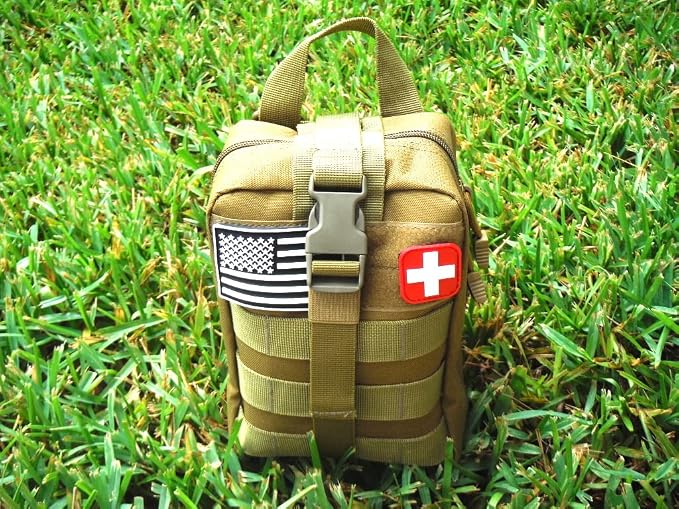 Galaxy 251 Pcs First Aid Kits for Survival Emergency Trauma Military Tactical Medical Hunting Camping Hiking Fishing IFAK EMT Bag (Khaki)