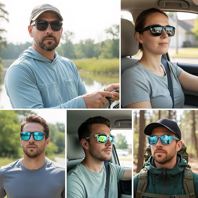 Sports Polarized Sunglasses for Men Women UV Protection Unbreakable Driving Running Fishing Hiking Sun Glasses