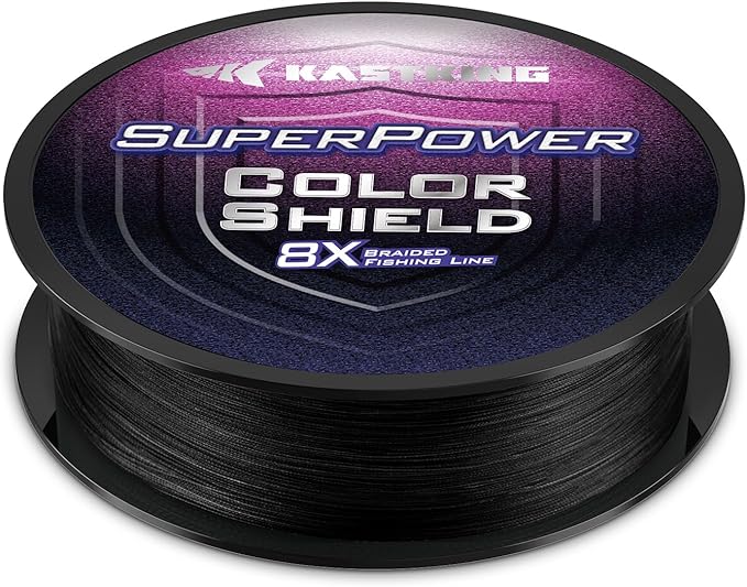 KastKing Superpower ColorShield Braided Fishing Line - Colorfast Braided Line, 100% Solution Dyed UHMWPE Fiber, Smooth & Strong Superline, Near Zero Stretch, Sensitive, High Abrasion Resistance