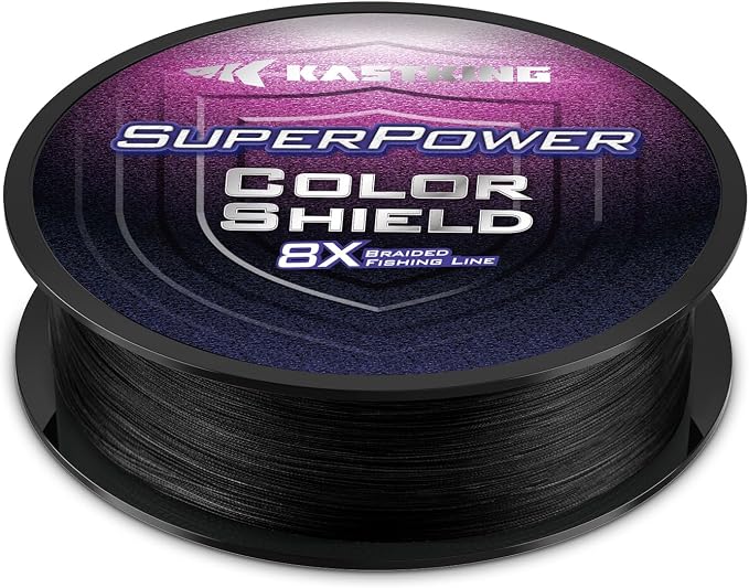 KastKing Superpower ColorShield Braided Fishing Line - Colorfast Braided Line, 100% Solution Dyed UHMWPE Fiber, Smooth & Strong Superline, Near Zero Stretch, Sensitive, High Abrasion Resistance
