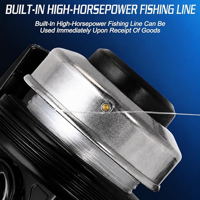 Spincast Fishing Reel, 3.9:1 Gear Ratio, Pre-Spooled, Left/Right Hand Reversible, Aluminum, Black, for Freshwater Trout, Catfish and Bass