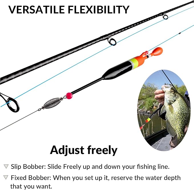 THKFISH Fishing Bobbers Fishing Floats and Bobbers Slip Bobbers for Fishing Balsa Floats Crappie Fishing Bobbers 1/6oz(3.47"X0.47"X6.73") 3/8oz(3.84"X0.6"X 7.2") 1/2oz(4.13"X0.75"X7.87")