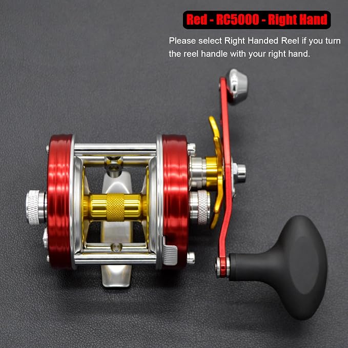 X-Tribe Round Baitcasting Fishing Reel, Synchronized Level Wind System, 17 LBs Powerful Carbon Drag, 5.3:1 Gear Ratio, Single Power Handle, All Metal Frame and Side Covers for Saltwater