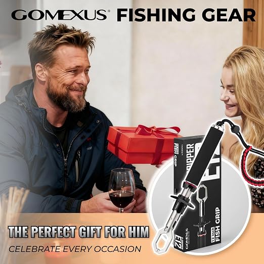 GOMEXUS Quick-Release Fishing Lip Gripper Heavy-Duty 316 Stainless Steel 360° Rotating Jaw Safe Control for Inshore Fishing