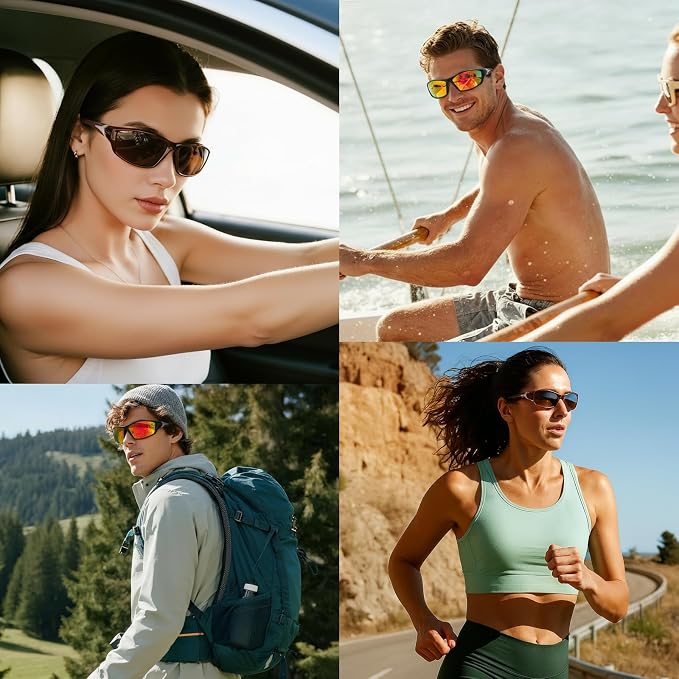 Polarized Sports Sunglasses For Men Women Unbreakable Frame Cycling Driving Fishing UV400 Protection