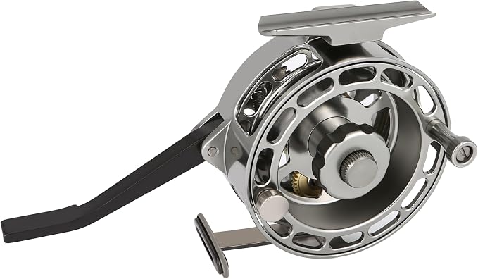 Semi-Automatic Fly Fishing Reel, Quick Line Retrieval, Adjustable Drag, Quick Spool Removal, for Freshwater Lake Stream Pond Fishing, CNC Machined Aluminum