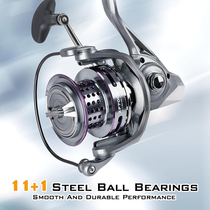 THKFISH Saltwater Spinning Reel 10000 Surf Fishing Reels Saltwater,13 +1 BB,45LB Max Drag,Ultra Smooth Heavy Duty Reel with CNC Aluminum Spool Reels for Long Cast