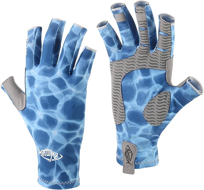 Palmyth UV Protection Fishing Fingerless Gloves UPF50+ Sun Gloves Men Women for Kayaking, Hiking, Paddling, Driving, Canoeing, Rowing