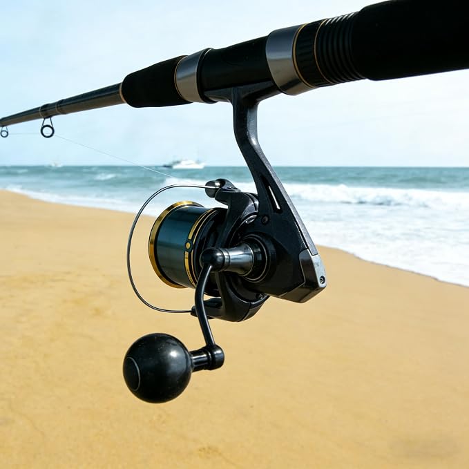 Heavy Duty Spinning Reel Metal Body with CNC Machined Spool 55LB Max Drag 8/10+1 BB Ultra Smooth 4.1/4.6/4.8:1 High Speed Gear Ratio Saltwater Freshwater Fishing Reel for 8000 to 16000 Series