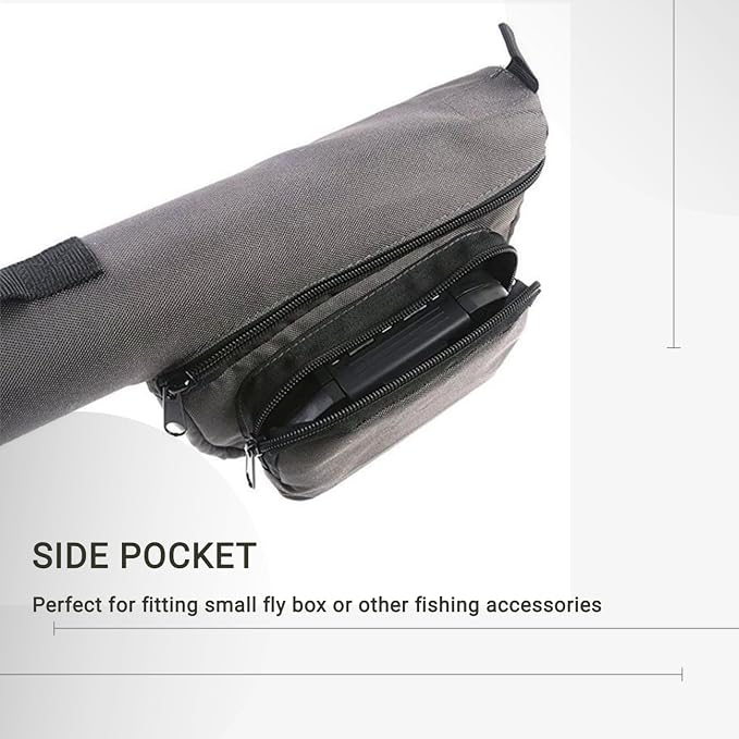 MAXIMUMCATCH Fly Fishing Rod Case with Reel Pouch, Complete Protection Bag, 9FT 2/4 Pieces Rod, Single (Gray, 9' 4sec)