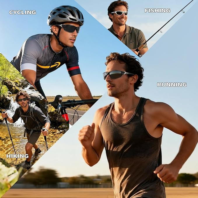 Polarized Sports Sunglasses For Men Women Unbreakable Frame Cycling Driving Fishing UV400 Protection