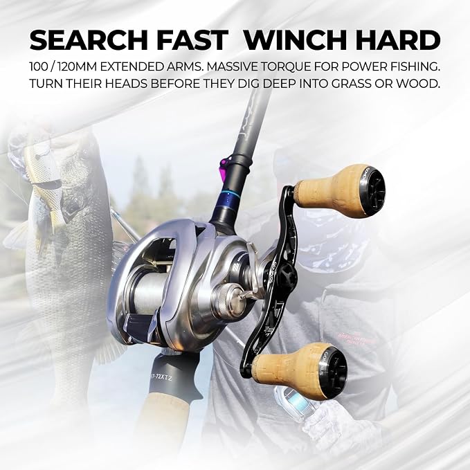 GOMEXUS Power Handle Compatible for Shimano SLX Tranx Daiwa Tatula Zillion Abu Garcia Revo 13 Fishing Baitcasting Reel Carnk Replacement Parts | Bass Fishing