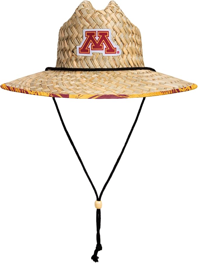 FOCO Men's NCAA College Team Logo Floral Straw Sun Hat